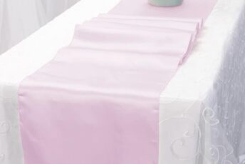 Budget Outdoor Party Hire Pink Satin Table Runner