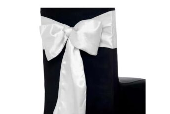 Budget Outdoor Party Hire Silver Chair Sash