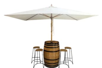 Black band Umbrella Barrel & Stools Package