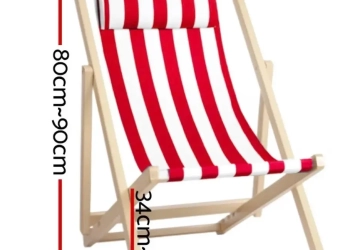 Deck Chair Red and White